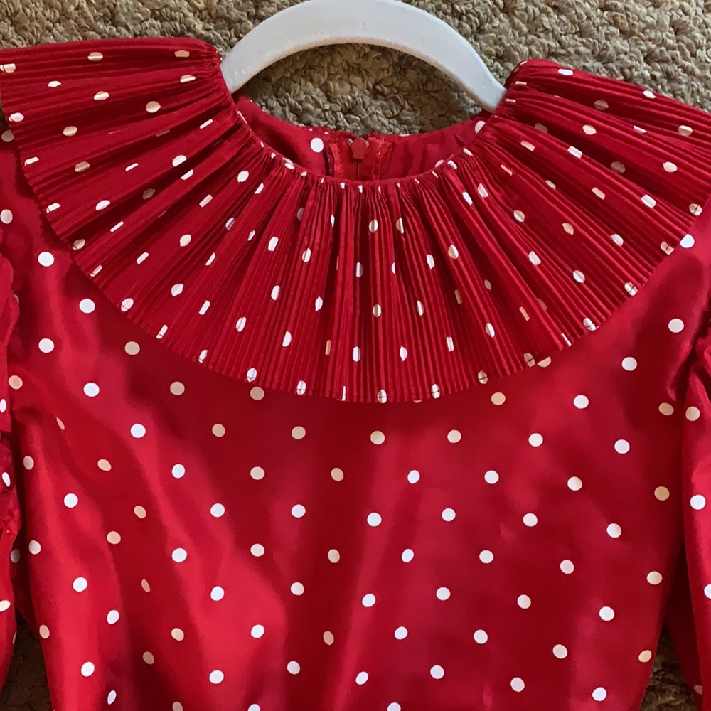 Sylvia Whyte Red & White Holiday Dress Sz 14 - Picture 4 of 10